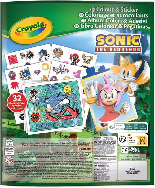 купить Набор для творчества Crayola 04-0898G Color&Sticker Book Sonic в Кишинёве 