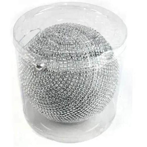 купить Новогодний декор Promstore 35355 Glob pentru brad 200mm din margele, argintiu в Кишинёве 