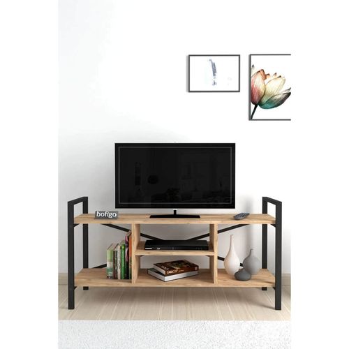 cumpără Comodă TV Bofigo Comoda, cadru metalic, 120x36,5x62,5 cm, Stejar (11-01-02) în Chișinău 