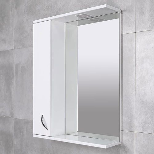 купить Зеркало для ванной Bayro Dalas 650x750 левый белый в Кишинёве 