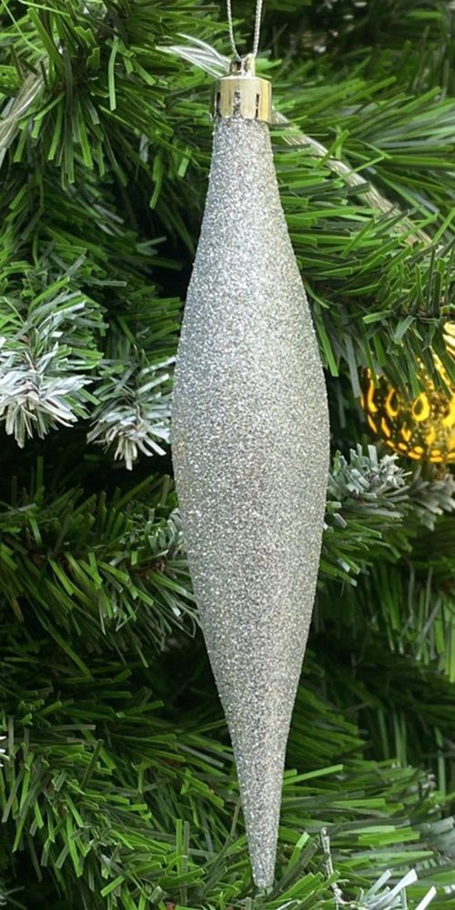 купить Новогодний декор Promstore 34463 Набор украшений елочных Сосульки 4x15сm, серебряные в Кишинёве 