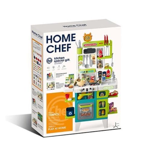 купить Игрушечная кухня и посуда Essa 922-212 Bucătarul de acasă, 104elem, verde в Кишинёве 