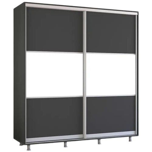 купить Шкаф Mobildor-Lux Раздвижные двери Aron-P из ДСП — горизонтальные (190x60x240H см), антрацит в Кишинёве 