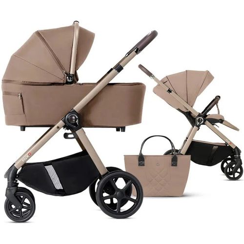 купить Детская коляска DadaPrams Carucior 2in1 Flux Beige + Adaptoare в Кишинёве 