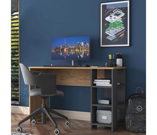 купить Офисный стол Rani HA108 Walnut Anthracite в Кишинёве 