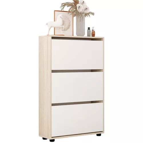 cumpără Raft pentru încălțăminte Mobildor-Lux Leo 70x27x125H cm Sonoma/White în Chișinău 