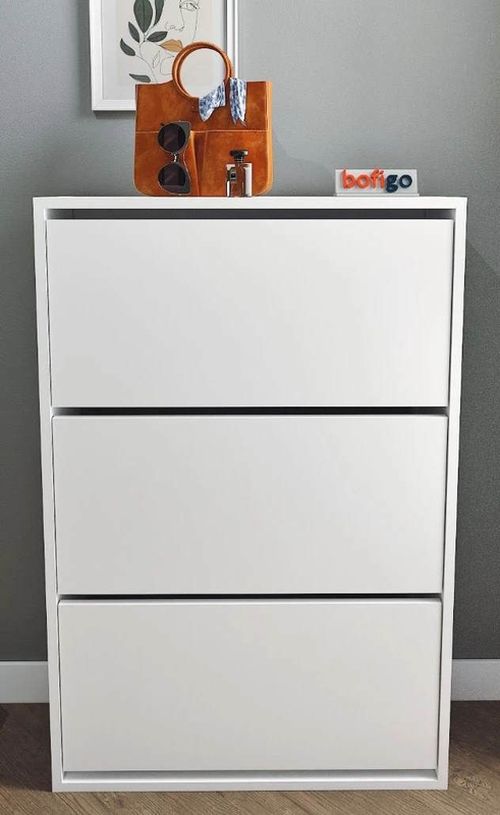 cumpără Raft pentru încălțăminte Nex Home Pantofar, 3 compartimente, 74x24x111 cm, Alb (18-03-01) în Chișinău 