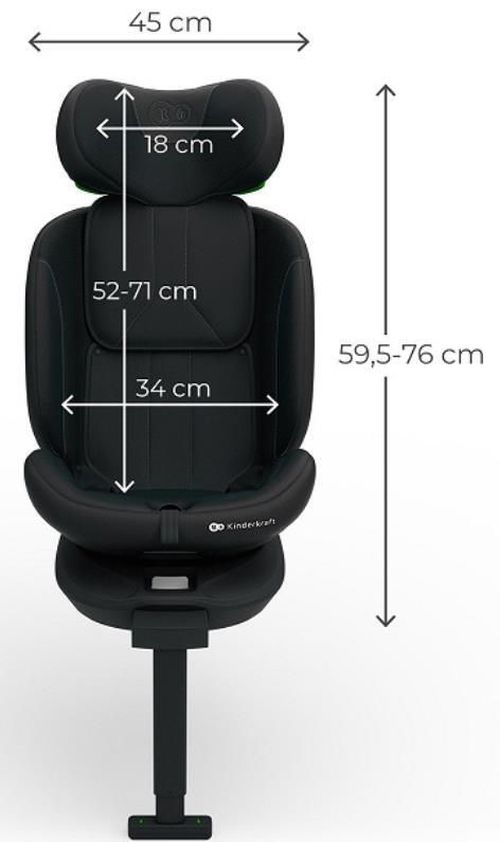 купить Автокресло KinderKraft KCI36002BLKPL00 I-360 2 Plus I-Size Black в Кишинёве 