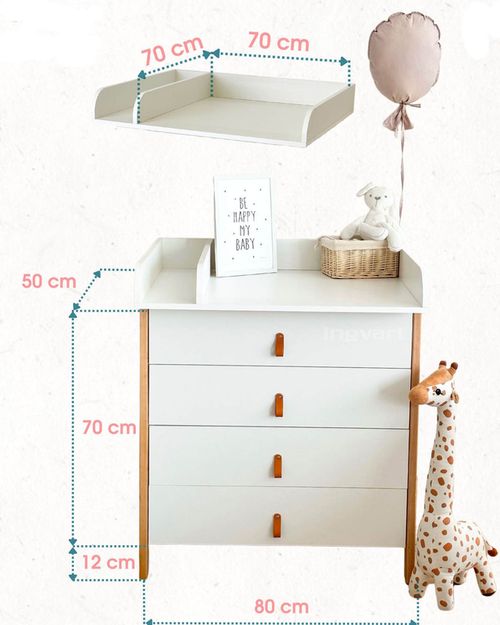 купить Комод-пеленатор Ingvart 90017041-1 Scandi Alb/Alb в Кишинёве 