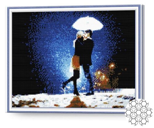 cumpără Tablou pe numere Art Gallery GA70007 Mozaic cu diamante 40x50cm In doi iarna în Chișinău 