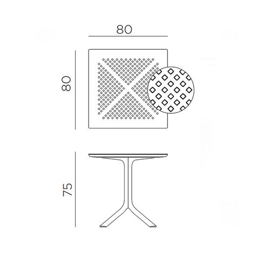 cumpără Masa de gradina Nardi CLIPX 80 ANTRACITE 40083.02.000 (Masa pentru gradina exterior terasa balcon) în Chișinău 