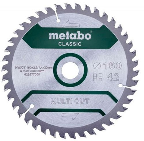 купить Диск отрезной Metabo 628658000 Pânza ferastrau circular Multi CUT classic HW/CT 160x20, Z42 FZ/TZ 5° в Кишинёве 