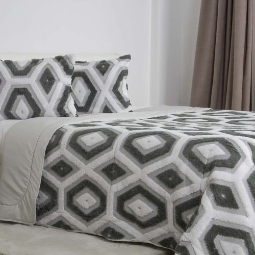 cumpără Textile de casă Relaxe Home 024553 Cuvertura TEP BOHO 220x240cm, Light Grey în Chișinău 