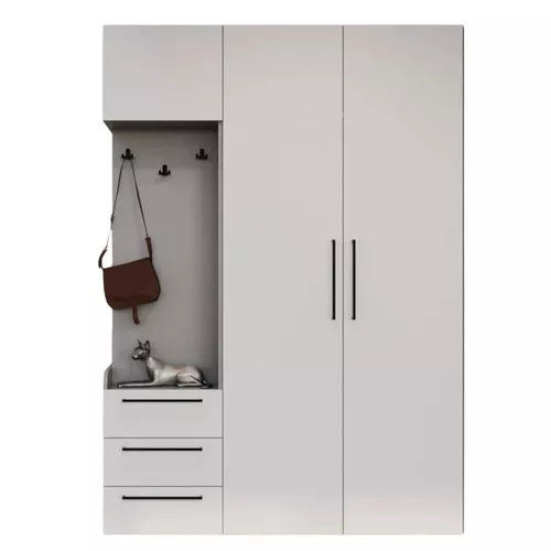 cumpără Mobilă pentru antreu Bayro Serenity 1500x2200x518 de colț stâng trend grey cu 3 sertare în Chișinău 