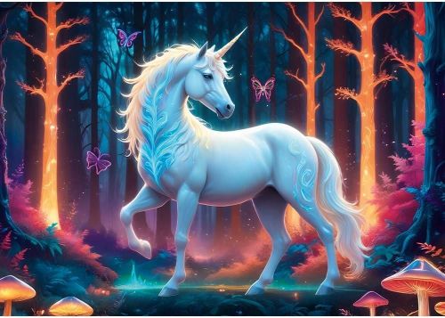 купить Головоломка Trefl 10955 Puzzles 1000: Mystical Unicorn в Кишинёве 