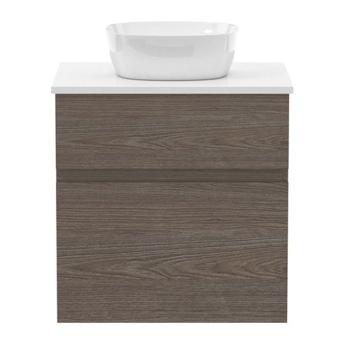 Set mobilier 60cm Imprese BLATNA L, culoare ulm bergamo: dulap de perete, cu blat, 2 sertare + lavoar suprapus art i11143 