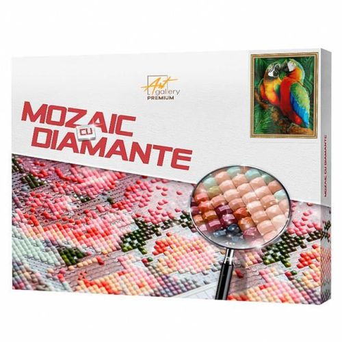 купить Картина по номерам Art Gallery QB204650 Mozaic cu diamante patrate 40x50cm Papagali aprinsi in jungla в Кишинёве 