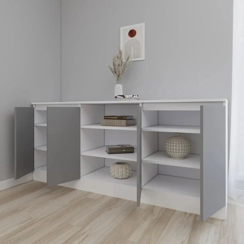 cumpără Comodă Smartex (16295) Т5 160cm Alb+Grafit în Chișinău 