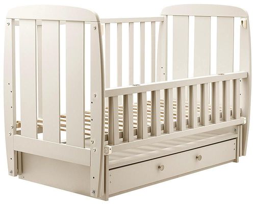 купить Кроватка Дубик-М Sharik Sertar Maiatnik(Шухляда) Слон.Кость в Кишинёве 