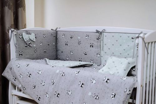 купить Детское постельное белье PernaMea Set lenjerie 8 piese Baby Panda Turcoaz (PM.100262/2) в Кишинёве 