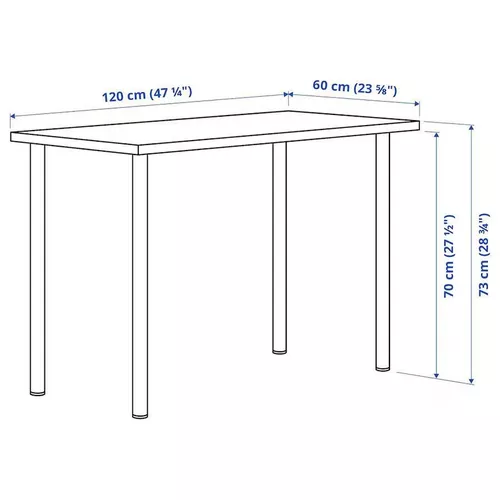 купить Офисный стол Ikea Lagkapten/Adils 120x60 White в Кишинёве 