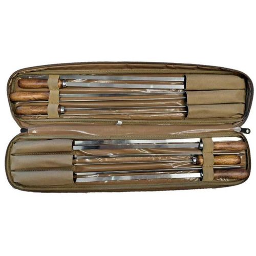 купить Товар для пикника Grill Master 520X10X2 Ace pentru frigarui cu maner din lemn 52cm, 12buc, cu geanta в Кишинёве 