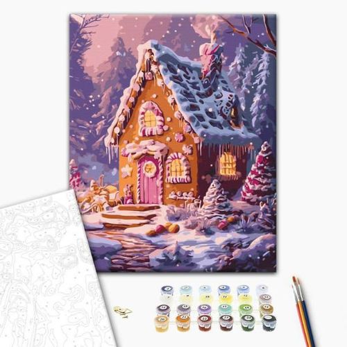 купить Картина по номерам BrushMe BS54501 40x50cm (în cutie) Iarnă dulce в Кишинёве 