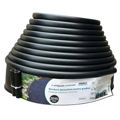 купить Садовая фигура Uniplast 39901 Bordura gazon 110 mm x 20 mm x 10 m (negru) Unipark Standard в Кишинёве 