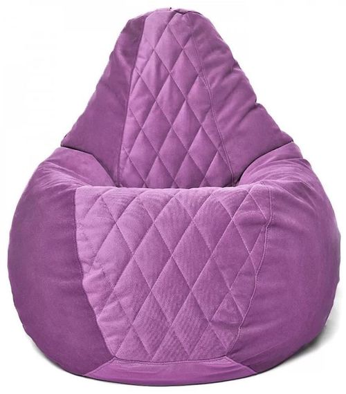купить Кресло-мешок BeanBag BM6124, Кресло Груша из велюра Maserrati "Romb", L, сиреневый в Кишинёве 