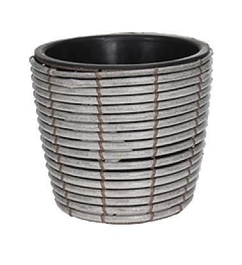 cumpără Ghiveci pentru flori H&S 50621.3 Ghiveci pentru flori Cercuri, H23cm, gri în Chișinău 