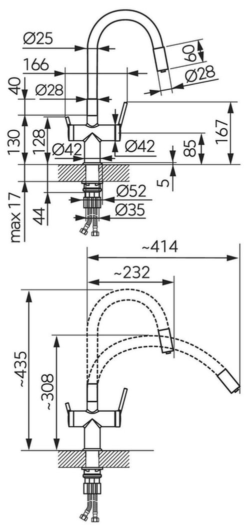 cumpără Bateria bucătărie Ferro FILTRATA BFT41B Negru (chiuveta + apa filtrata) în Chișinău 