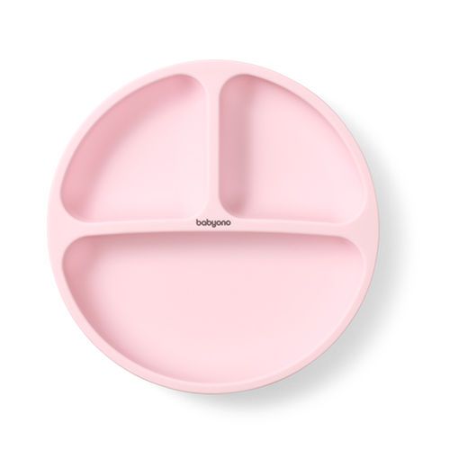 Силиконовая тарелка с присоской Babyono Pink 