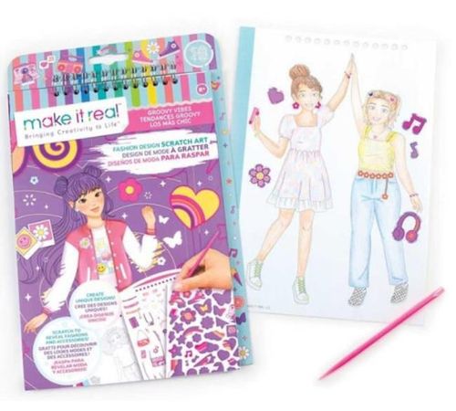 cumpără Set de creație Make it Real 3211M Fashion Design Scratch Art: Groovy Vibes în Chișinău 