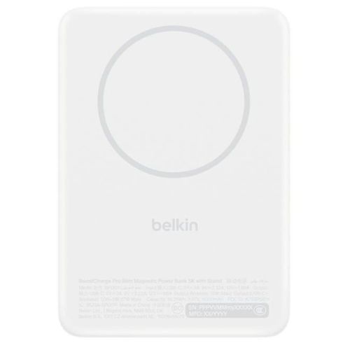 купить Аккумулятор внешний USB (Powerbank) Belkin BPD011HQWH BOOSTCHARGE 5k Qi2 15w PD20w Slim Magnetic Powerbank with kickstand, White в Кишинёве 