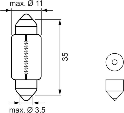 cumpără Lampă auto Bosch C5W LED Retrofit 12V 1W SV8,5-8 Blister (2шт.) (1987301502) în Chișinău 