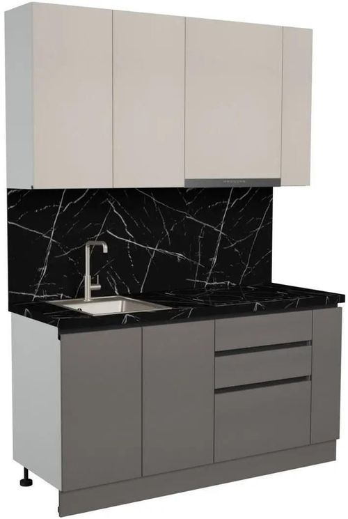 купить Мебель для кухни ArtFlame GOLA Cream/Stone Grey (1.6 m.l.) в Кишинёве 