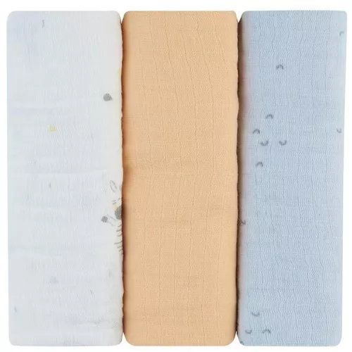 купить Аксессуар для пеленания Kikka Boo 31103010095 Pelinci de muselina Stripy Friends, 75x75cm, 3buc в Кишинёве 