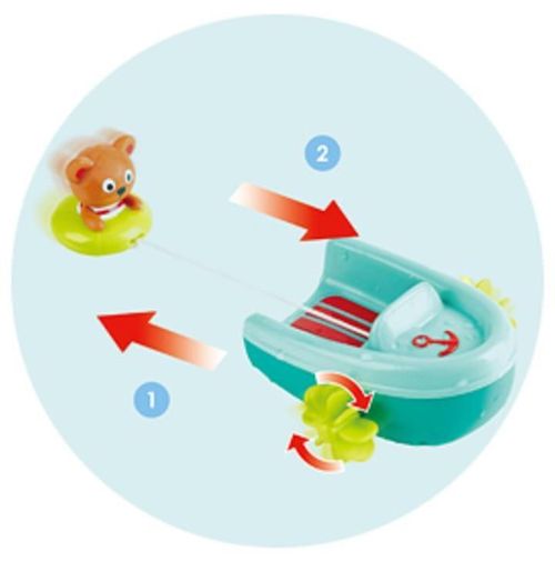 купить Аксессуар для купания Hape E0217 Jucarie de baie Barca cu ursulet в Кишинёве 