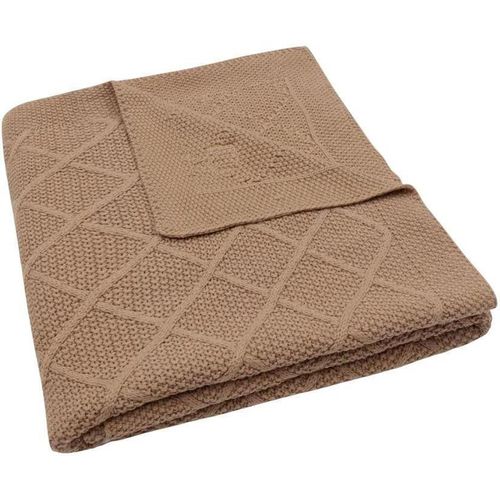cumpără Lenjerie de pat pentru copii Jollein 516-522-68039 Paturica Check Knit Biscuit, 100x150cm în Chișinău 