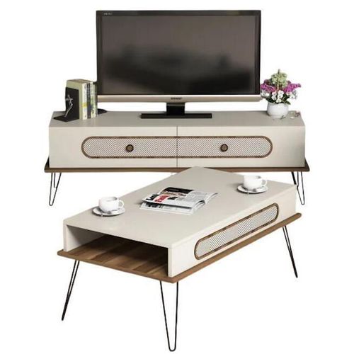 купить Стенка Trendy Ekol Кремовый (комплект мебели для гостиной) (GTR001260) в Кишинёве 