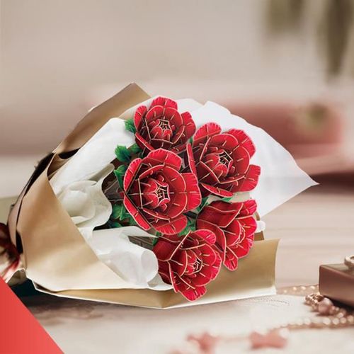 купить Конструктор Cubic Fun P865h 3D puzzle Buchet de flori – Trandafiri roșii, 312 elem. в Кишинёве 