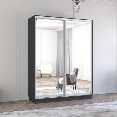 купить Шкаф Mobildor-Lux Fox uși glisante din oglinzi (170x60x210H cm) Anthracite в Кишинёве 