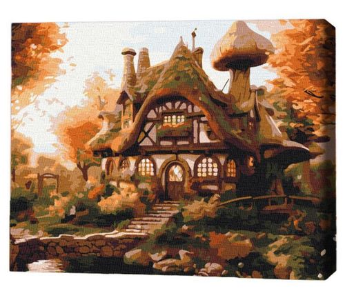 купить Картина по номерам BrushMe RBS53793FC 30x40сm (fără cutie) Căsuță de toamnă в Кишинёве 