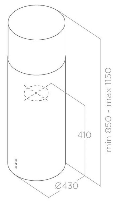 cumpără Hotă Elica TUBE PRO ISLAND WH/A/43 în Chișinău 