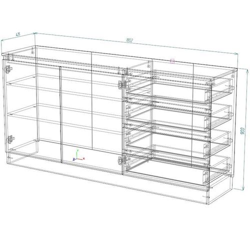 купить Комод Smartex (16127) Т2 180cm Ivory+Stejar Deschis в Кишинёве 