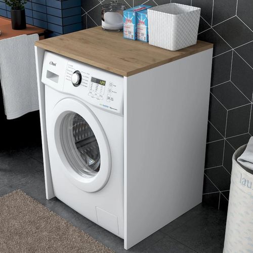 купить Аксессуар для ванной Rani KD103 Walnut White, стеллаж для стиральной машины в Кишинёве 