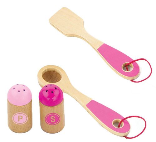 купить Игрушечная кухня и посуда Viga 50116 Cooking Tool Set Pink в Кишинёве 