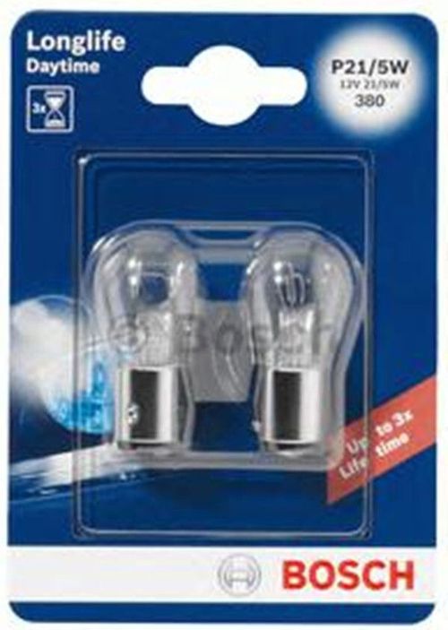 cumpără Lampă auto Bosch P21/5W Longlife Daytime 12V 21/5W BAY15d Blister (2шт.) (1987301055) în Chișinău 
