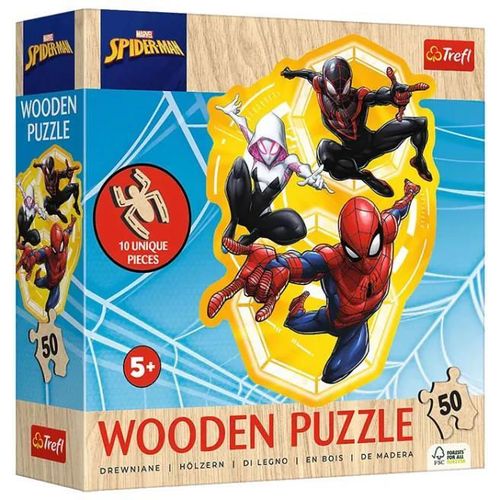 cumpără Puzzle Trefl 20280 Wooden puzzle. Spiderman, 50el în Chișinău 