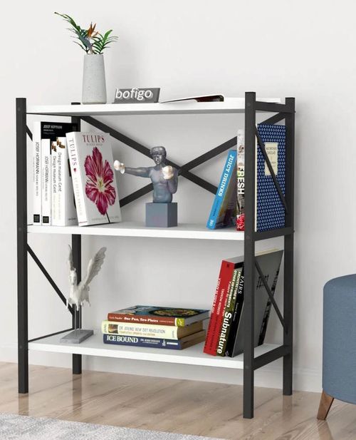 cumpără Etajeră Nex Home Biblioteca, 3 compartimente, 66x35x85 cm, Alb (15-05-01) în Chișinău 